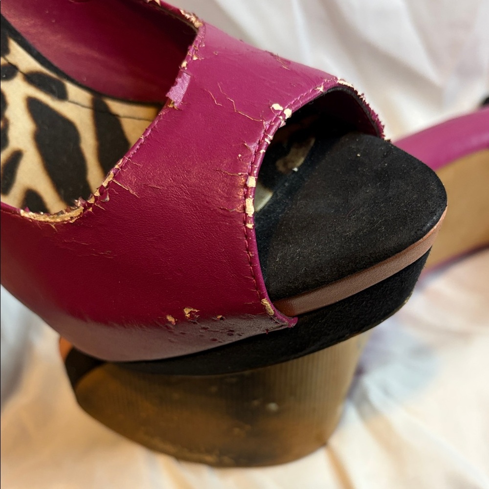Jessica Simpson Magenta Peep-Toe Heels - Picture 3 of 3